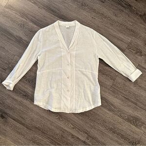 Poetry v neck sheer button down